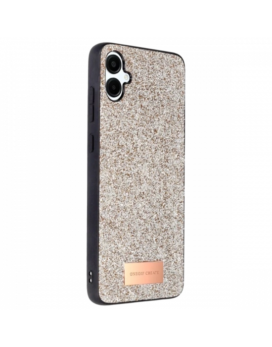 Onegif Samsung Galaxy A06 Bright Simli Kapak - Gold