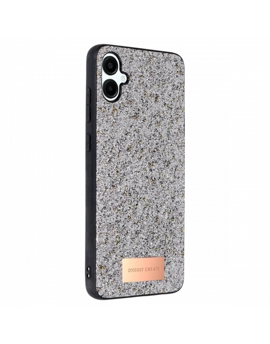 Onegif Samsung Galaxy A06 Bright Simli Kapak - Gümüş