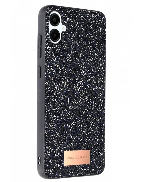 Onegif Samsung Galaxy A06 Bright Simli Kapak - Siyah