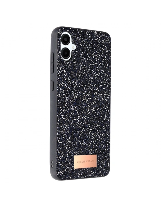 Onegif Samsung Galaxy A06 Bright Simli Kapak - Siyah