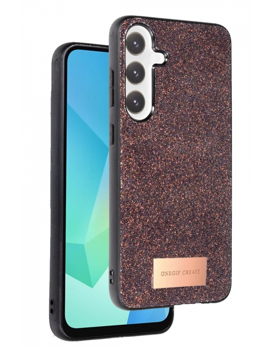 Onegif Samsung Galaxy A16 5G Bright Simli Kapak - Derin Mor