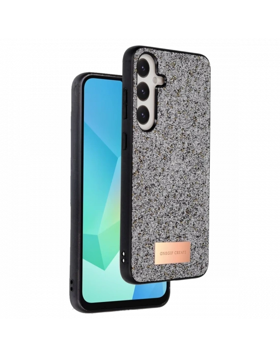 Onegif Samsung Galaxy A16 5G Bright Simli Kapak - Gümüş