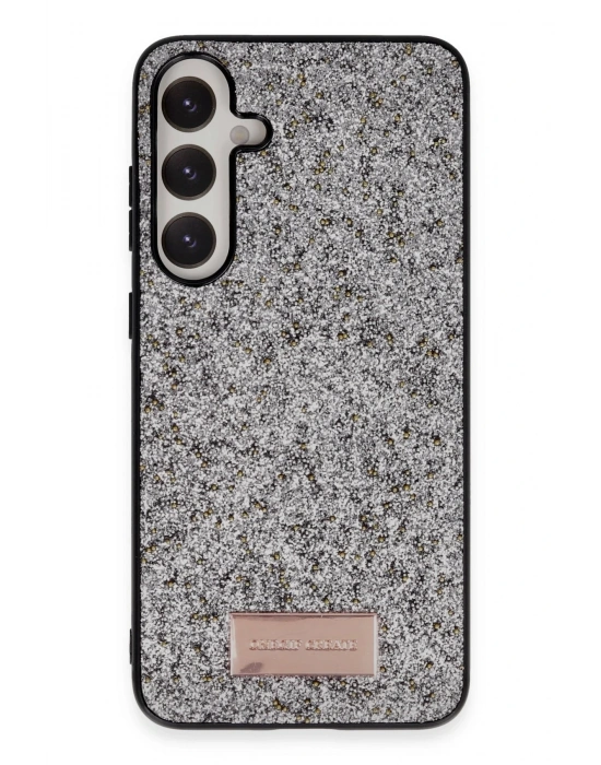 Onegif Samsung Galaxy A25 5G Bright Simli Kapak - Gümüş