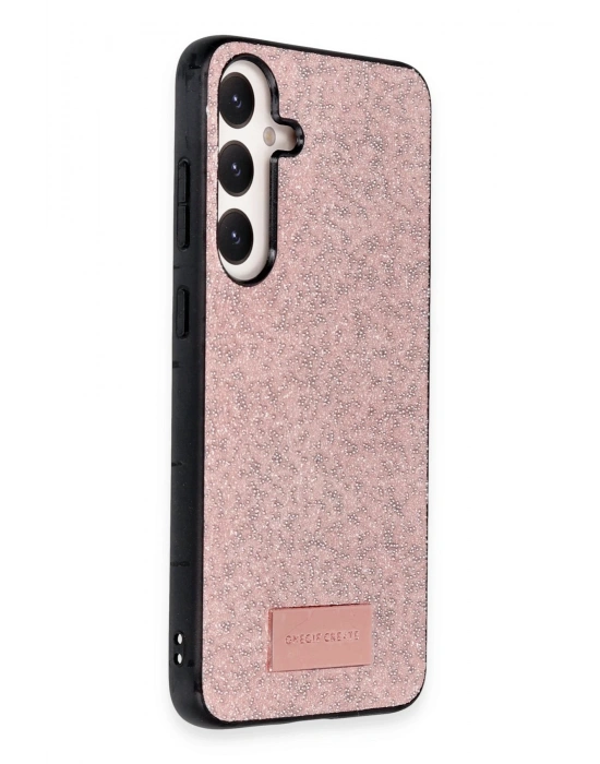 Onegif Samsung Galaxy A25 5G Bright Simli Kapak - Pembe