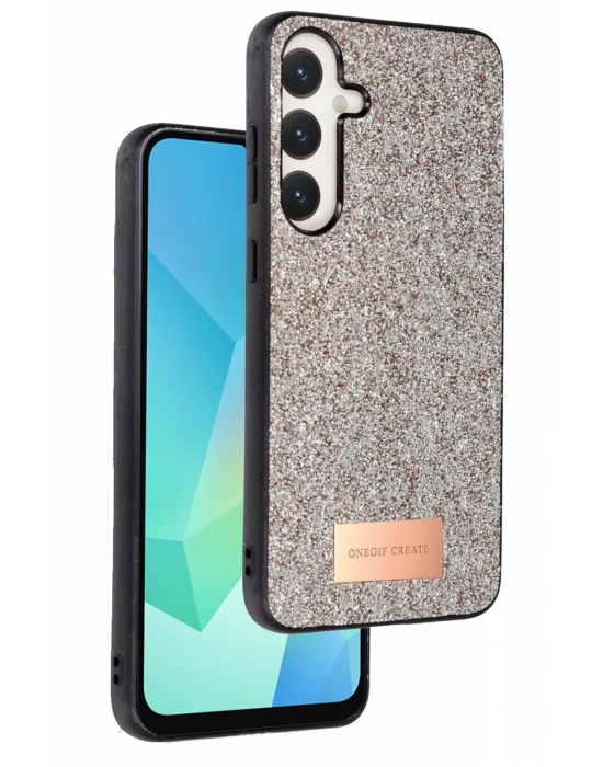 Onegif Samsung Galaxy A26 Bright Simli Kapak - Gold