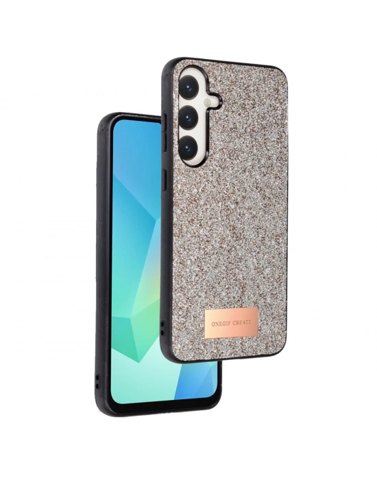 Onegif Samsung Galaxy A36 Bright Simli Kapak - Gold