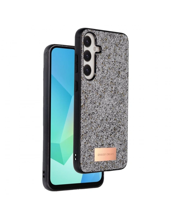 Onegif Samsung Galaxy A36 Bright Simli Kapak - Gümüş