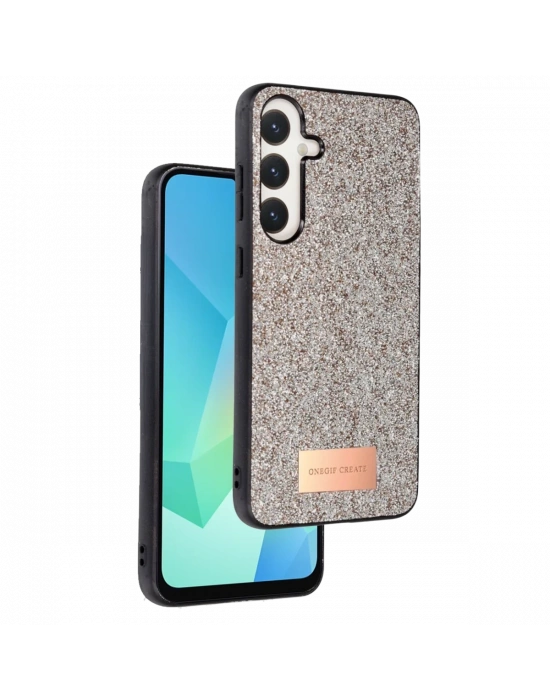 Onegif Samsung Galaxy A56 Bright Simli Kapak - Gold