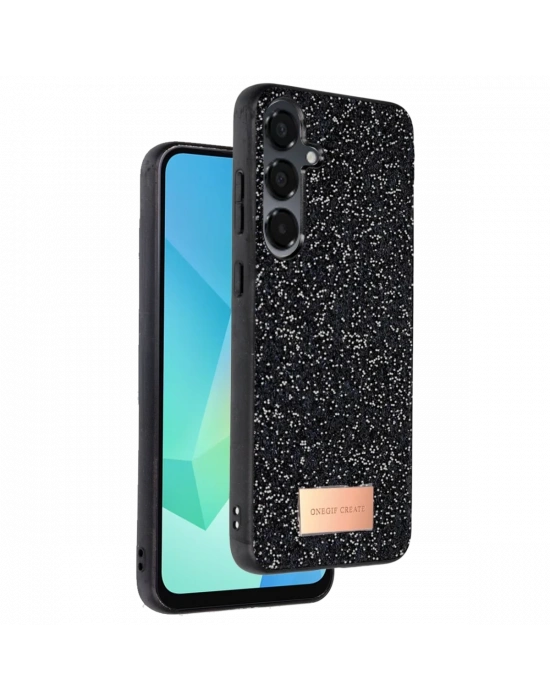 Onegif Samsung Galaxy A56 Bright Simli Kapak - Siyah