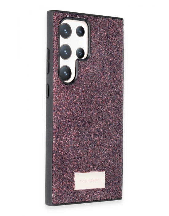 Onegif Samsung Galaxy S23 Ultra Bright Simli Kapak - Derin Mor