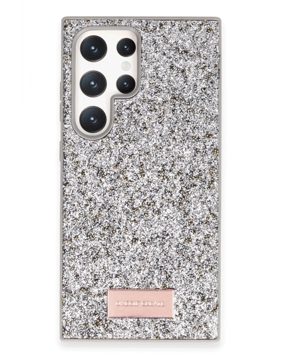 Onegif Samsung Galaxy S23 Ultra Bright Simli Kapak - Gümüş