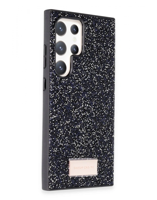 Onegif Samsung Galaxy S23 Ultra Bright Simli Kapak - Siyah