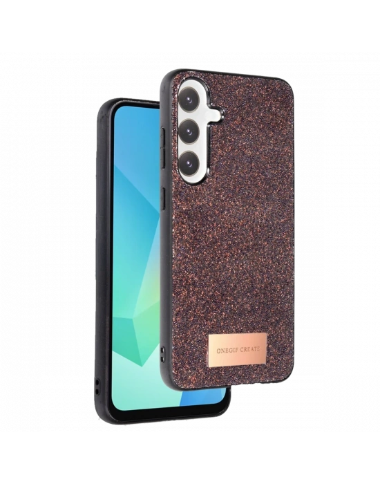 Onegif Samsung Galaxy S24 FE Bright Simli Kapak - Derin Mor