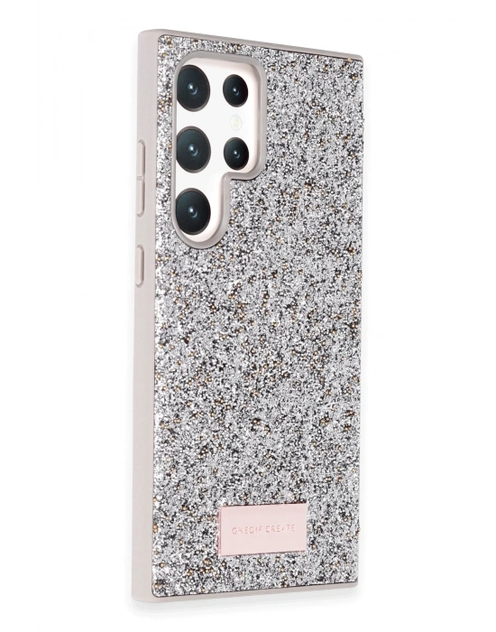 Onegif Samsung Galaxy S24 Ultra Bright Simli Kapak - Gümüş