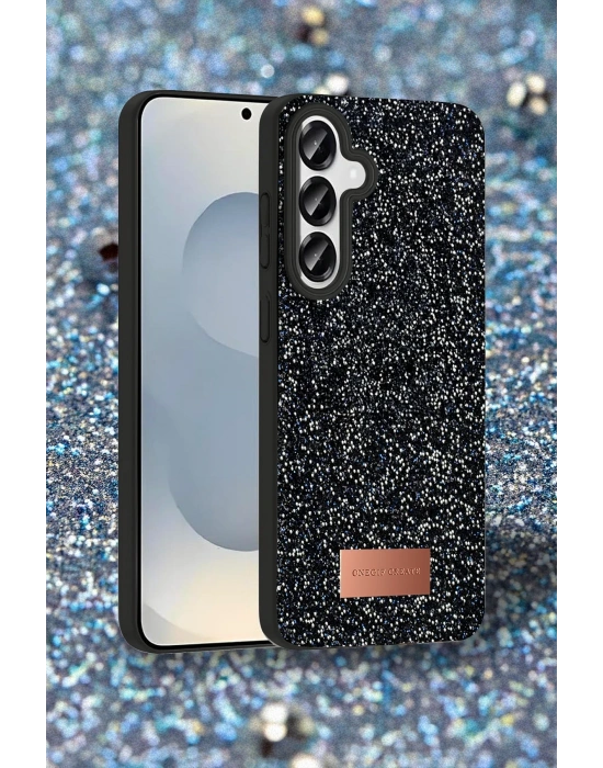 Onegif Samsung Galaxy S25 Bright Simli Kapak - Derin Mor