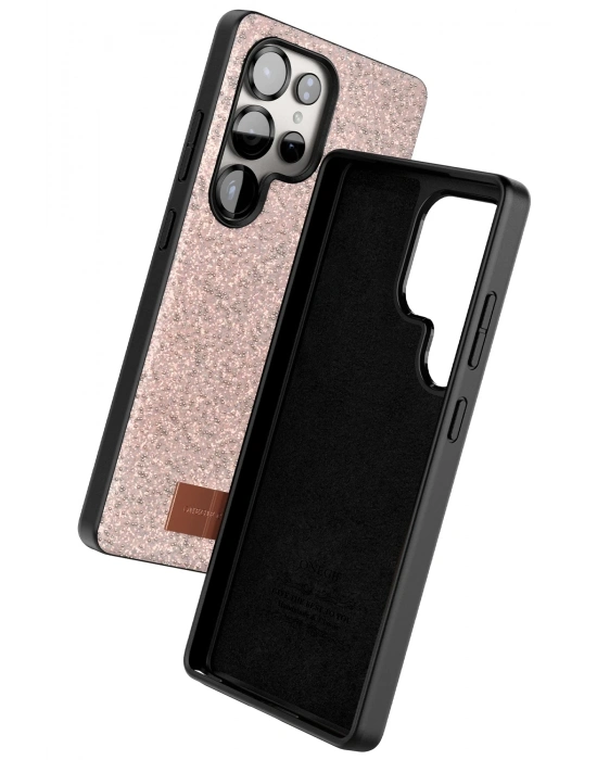 Onegif Samsung Galaxy S25 Ultra Bright Simli Kapak - Pembe