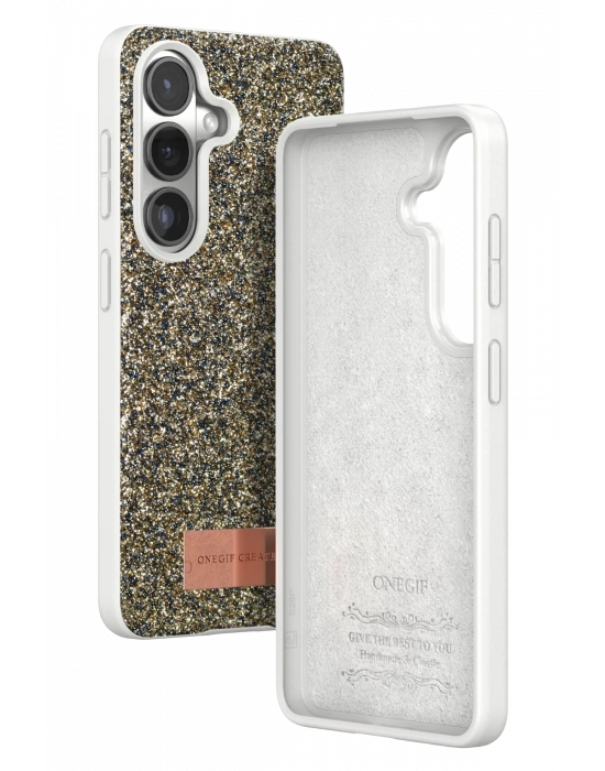 Onegif Samsung Galaxy S26 Bright Simli Kapak - Gold