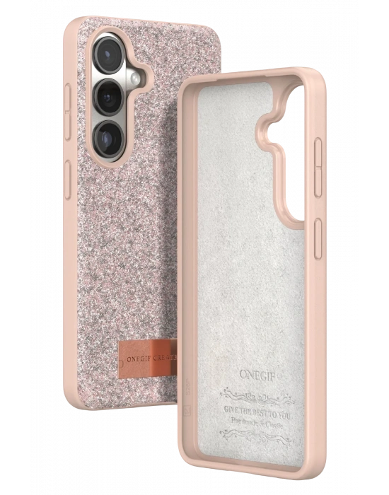 Onegif Samsung Galaxy S26 Bright Simli Kapak - Pembe