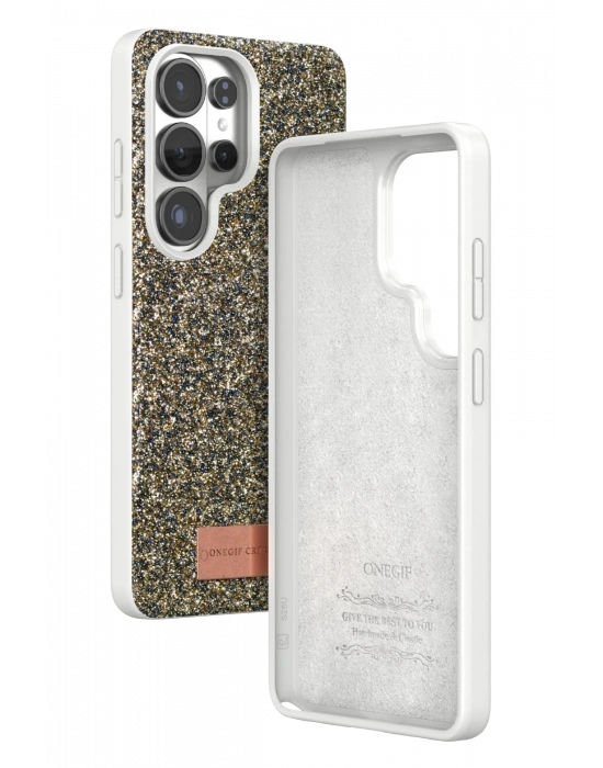 Onegif Samsung Galaxy S26 Ultra Bright Simli Kapak - Gold