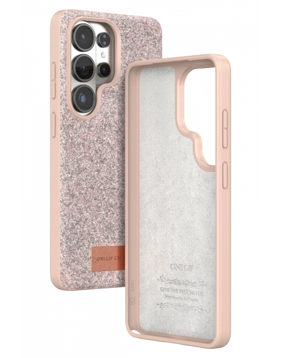 Onegif Samsung Galaxy S26 Ultra Bright Simli Kapak - Pembe