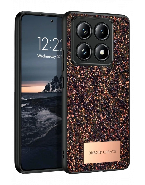 Onegif Xiaomi Mi 14T Pro Bright Simli Kapak - Derin Mor