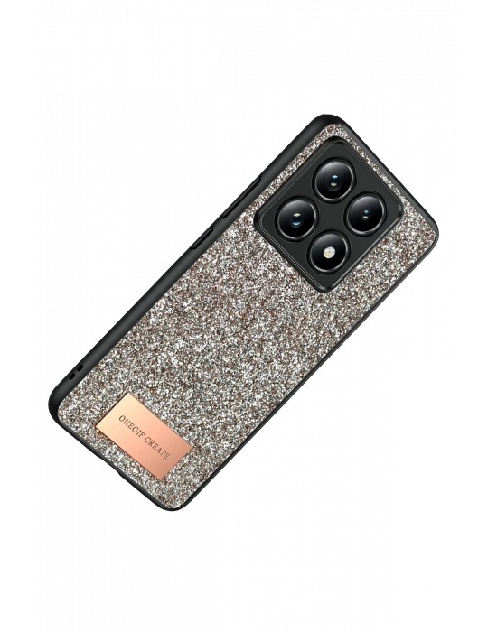 Onegif Xiaomi Mi 14T Pro Bright Simli Kapak - Gold