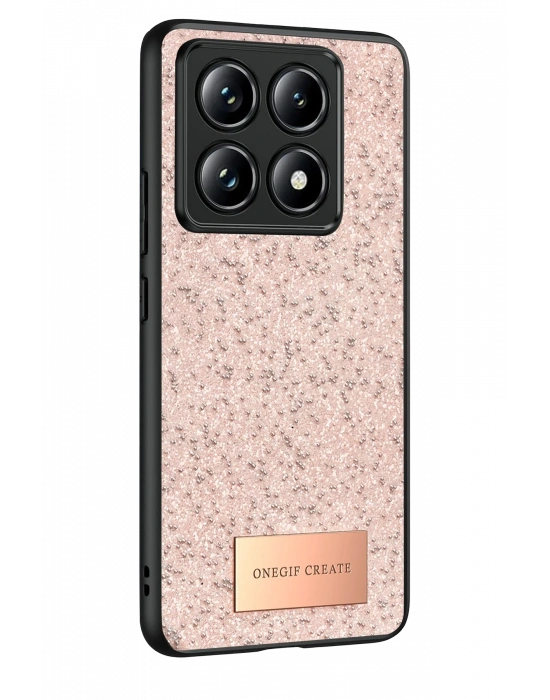 Onegif Xiaomi Mi 14T Pro Bright Simli Kapak - Pembe