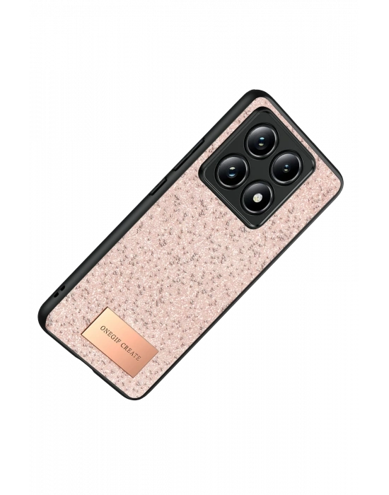 Onegif Xiaomi Mi 14T Pro Bright Simli Kapak - Pembe