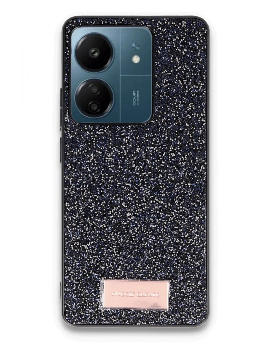 Onegif Xiaomi Redmi 13C Bright Simli Kapak - Siyah