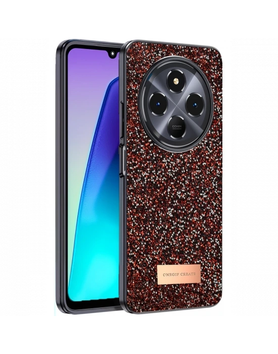 Onegif Xiaomi Redmi 14C Bright Simli Kapak - Derin Mor