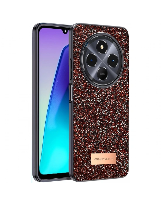 Onegif Xiaomi Redmi 14C Bright Simli Kapak - Derin Mor