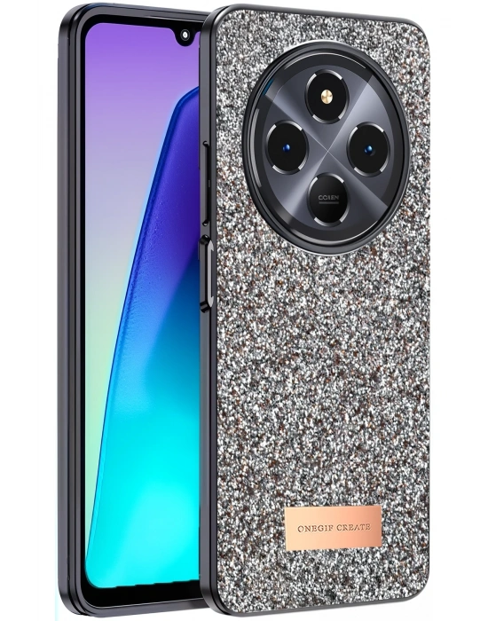 Onegif Xiaomi Redmi 14C Bright Simli Kapak - Gold