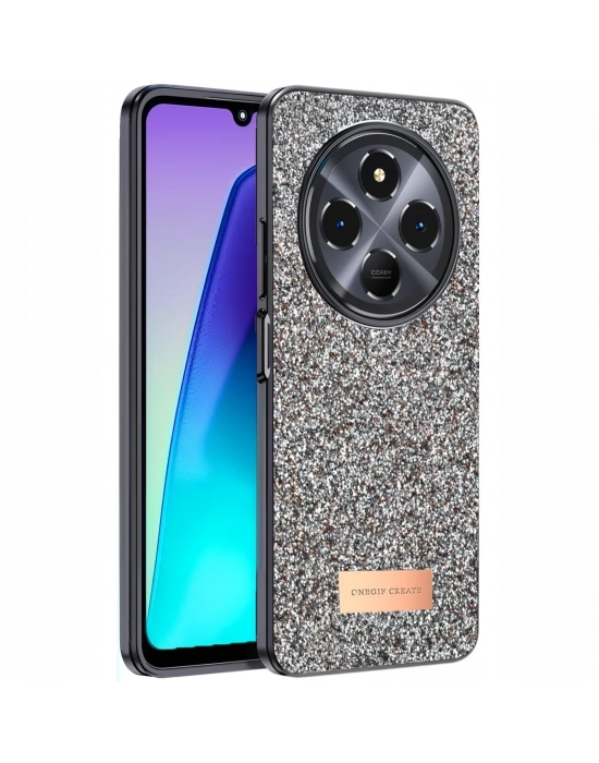 Onegif Xiaomi Redmi 14C Bright Simli Kapak - Gold