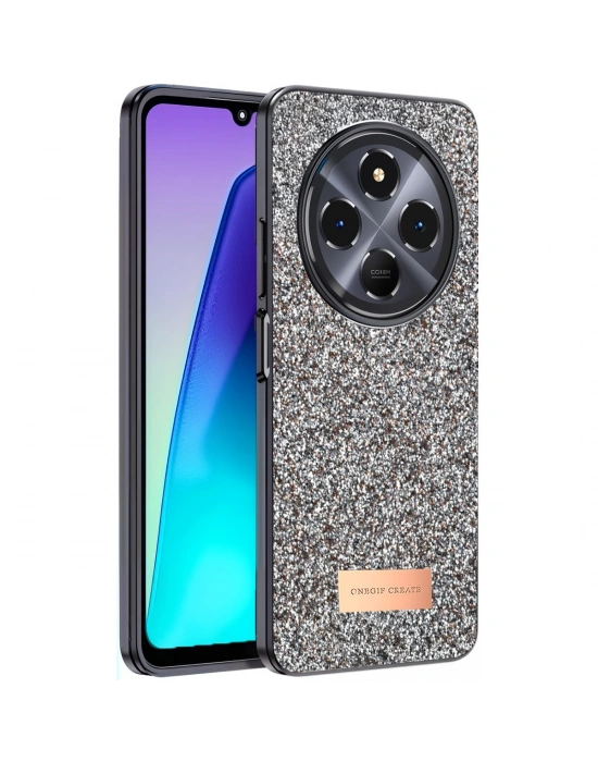 Onegif Xiaomi Redmi 14C Bright Simli Kapak - Gold