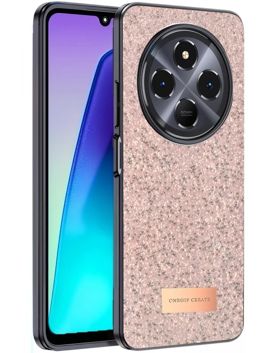 Onegif Xiaomi Redmi 14C Bright Simli Kapak - Pembe