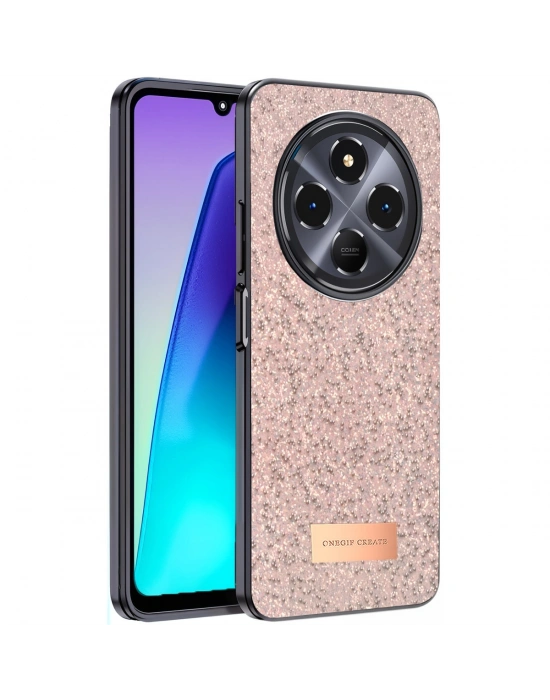 Onegif Xiaomi Redmi 14C Bright Simli Kapak - Pembe