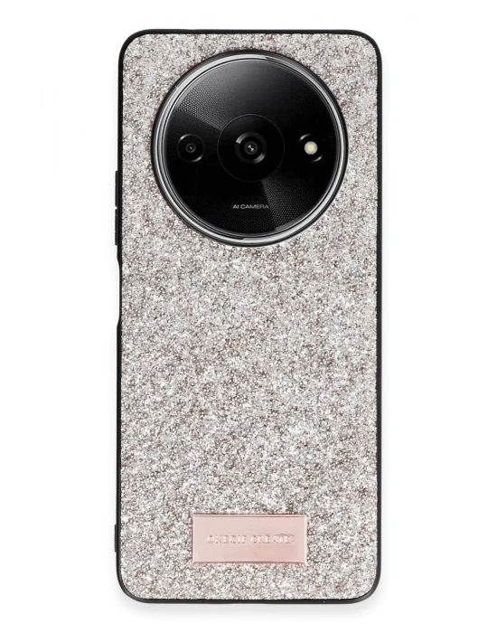 Onegif Xiaomi Redmi A3 4G Bright Simli Kapak - Gold