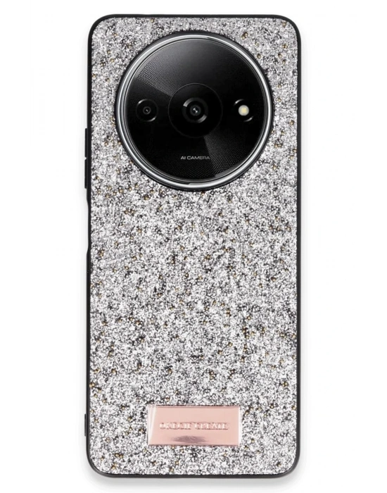 Onegif Xiaomi Redmi A3 4G Bright Simli Kapak - Gümüş