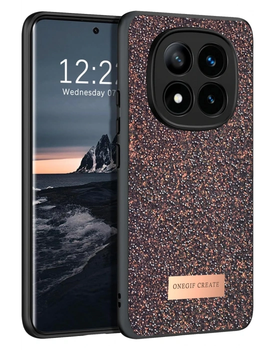 Onegif Xiaomi Redmi Note 14 Pro 4G Bright Simli Kapak - Derin Mor