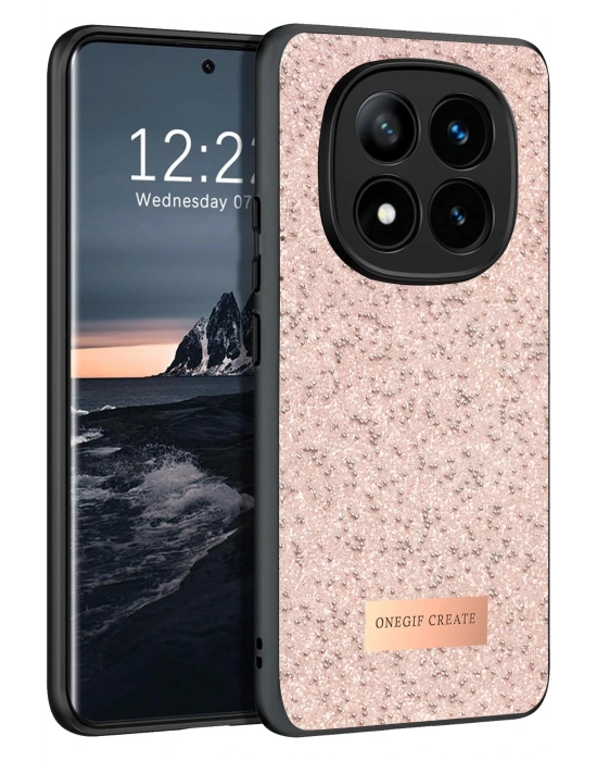 Onegif Xiaomi Redmi Note 14 Pro 4G Bright Simli Kapak - Pembe