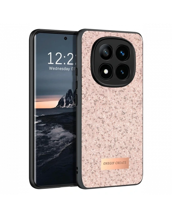 Onegif Xiaomi Redmi Note 14 Pro 4G Bright Simli Kapak - Pembe