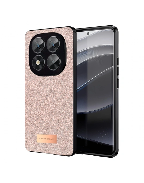 Onegif Xiaomi Redmi Note 14 Pro 5G Bright Simli Kapak - Pembe