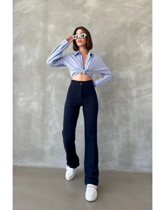 Önü cumalı ithal krep pantolon