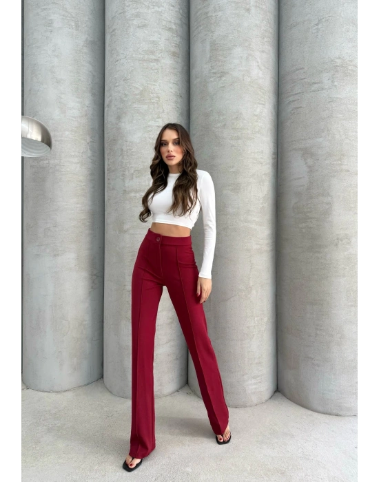 Önü cumalı ithal krep pantolon