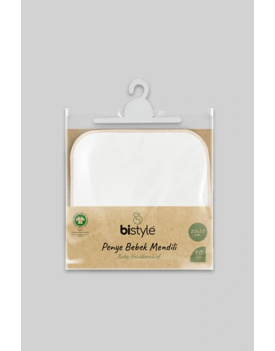 Organik 20x20 10Lu Penye Mendil 90102 Ekru
