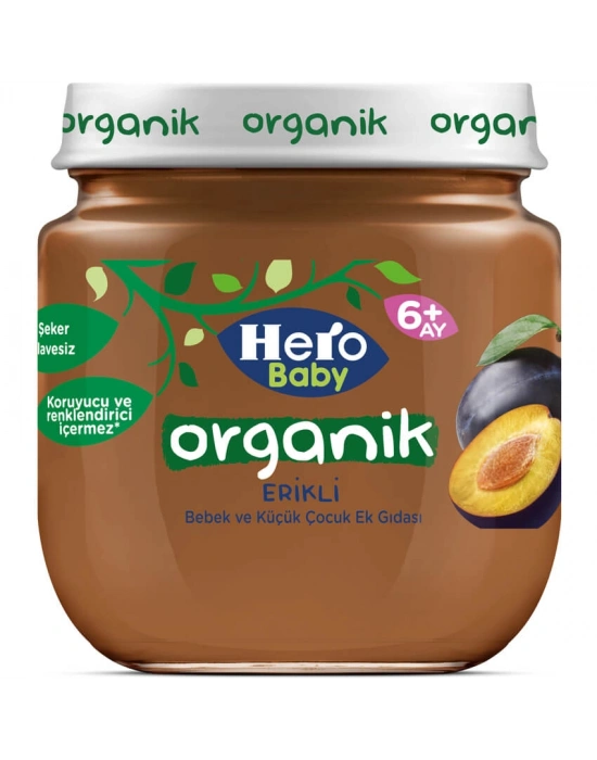 Organik Erik Püresi Kavanoz Mama 120 Gr