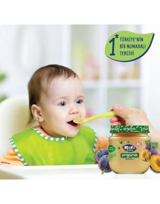Organik Erik Püresi Kavanoz Mama 120 Gr