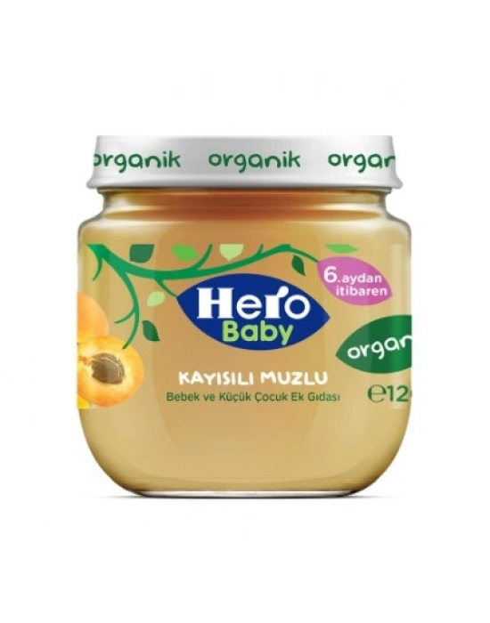 Organik Kayısı Muz Püresi Kavanoz Mama 120 Gr
