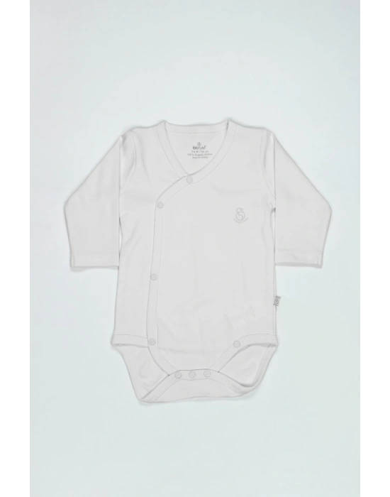 Organik Natural Basic Style Kruvaze Uzun Kol Body BS17102 Beyaz