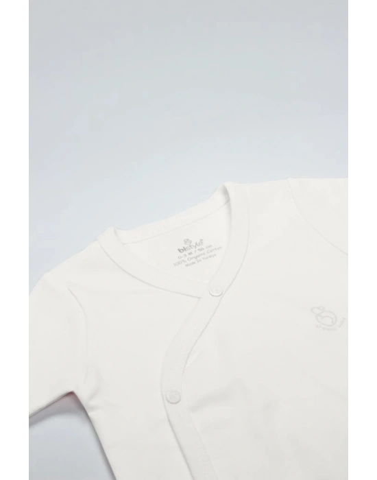 Organik Natural Basic Style Kruvaze Uzun Kol Body BS17102 Ekru